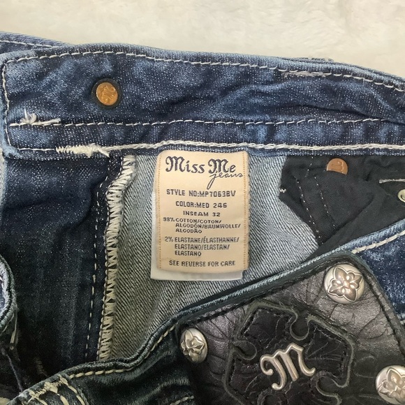 Miss Me Georgie Fleur Bootcut Jeans Sz 29 Blue - Picture 5 of 14